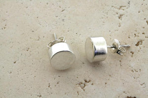 circle cylinder stud - sterling silver - Makers & Providers