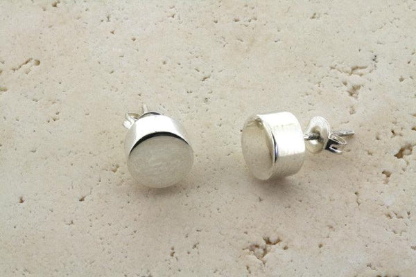 circle cylinder stud - sterling silver - Makers & Providers