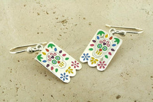 Day of the dead rectangle drop earring - Makers & Providers