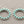Load image into Gallery viewer, Silver hoop earrings with turquoise stones on a gray background