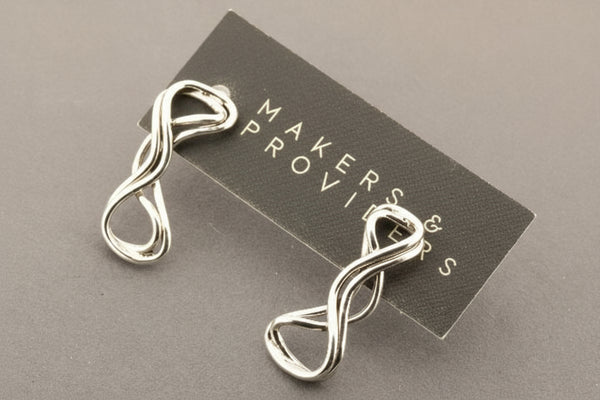 Long lasso drop stud - silver