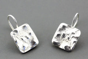textured square drop earring - sterling silver - Makers & Providers