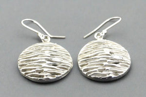 textured strand circle disc earring - sterling silver - Makers & Providers