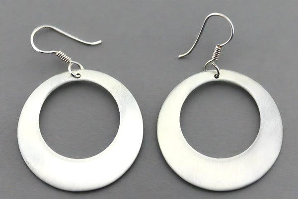 Circle cutout drop earring - sterling silver