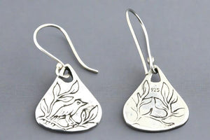 Floral bird earring - sterling silver - Makers & Providers