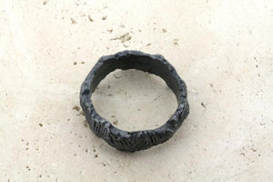 etched & faceted oxidized band - Makers & Providers