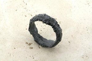 etched & faceted oxidized band - Makers & Providers