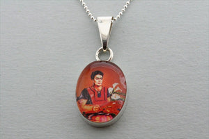 Frida pendant - red on 55cm ball chain - Makers & Providers