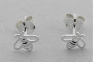 silver bee stud earrings