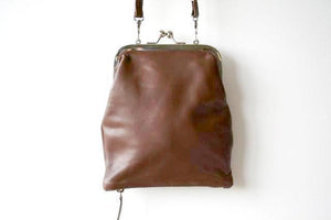 Frame & zip slouch pouch - choc - Makers & Providers