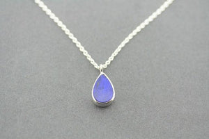 Lapis teardrop silver pendant necklace - Makers & Providers
