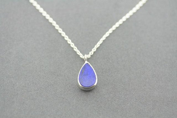 Lapis teardrop silver pendant necklace - Makers & Providers