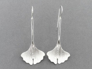 silver gingko leaf earring
