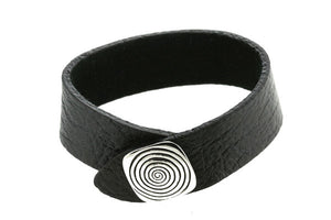 infinity spiral button leather cuff - Makers & Providers