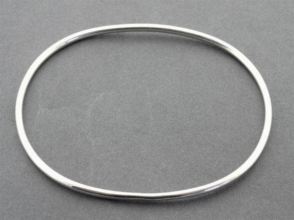 narrow oval tubular bangle 2 mm x 70 mm - sterling silver - Makers & Providers