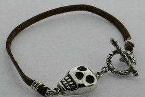 leather skull bracelet - Makers & Providers