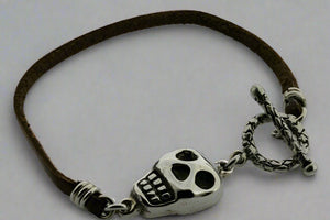 leather skull bracelet - Makers & Providers
