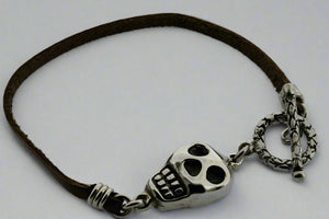 leather skull bracelet - Makers & Providers