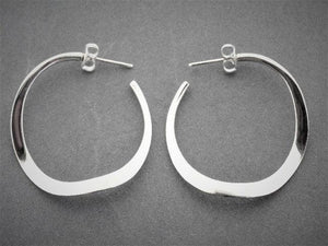 Curved hoop stud - small - sterling silver - Makers & Providers