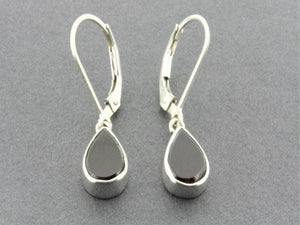 Little teardrop earring - garnet & sterling silver - Makers & Providers