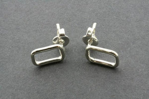open rectangular stud - sterling silver - Makers & Providers