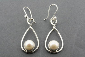 pearl oval twisted drop earring - sterling silver - Makers & Providers