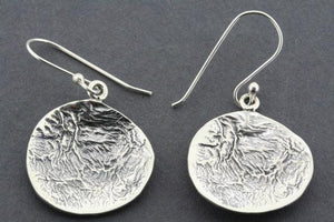 concave distressed earring - sterling silver - Makers & Providers