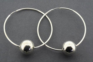 Large hoop with ball earrings - sterling silver - Makers & Providers