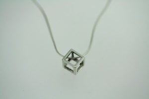 small cube pendant on 45cm snake chain - Makers & Providers