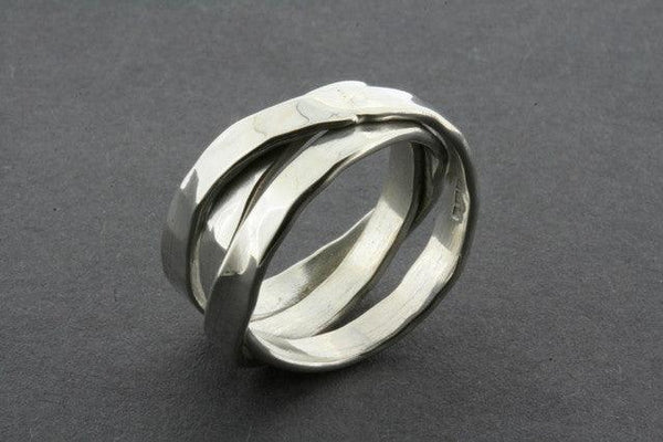 3 Strand hammered Sterling Silver Knot Ring - Makers & Providers