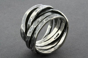 flat battered knot ring - oxidized - Makers & Providers