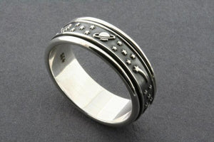 Galaxy spinner ring - sterling silver - Makers & Providers