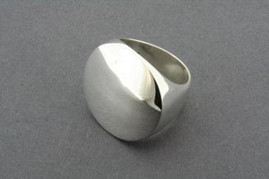 Large circular polished signet ring - sterling silver - Makers & Providers