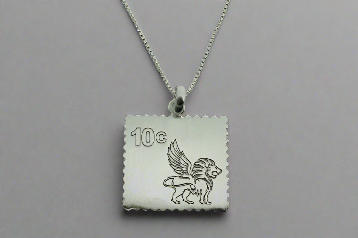 Postage stamp necklace hotsell