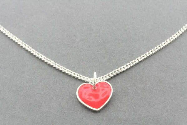 red heart pendant necklace - sterling silver - Makers & Providers
