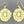 Load image into Gallery viewer, Flat coral disc earrings - 22 Kt gold over silver - Makers & Providers