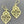 Load image into Gallery viewer, Beaded floral shield earring - 22 Kt gold over silver - Makers & Providers