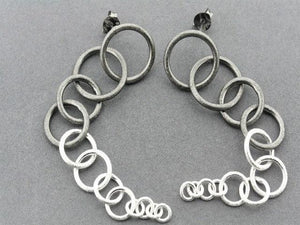 circular chain reaction earrings - silver & oxidized - Makers & Providers