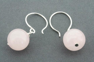rose quartz ball drop earring - Makers & Providers
