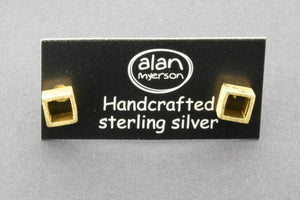 open cube stud - gold plated - Makers & Providers