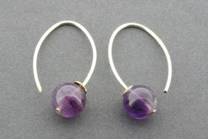 small amethyst fixed hoop - sterling silver - Makers & Providers