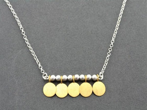 5 disc necklace - gold plated - Makers & Providers