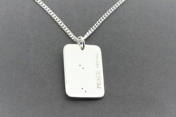 Peace braille dog tag pendant necklace - Makers & Providers