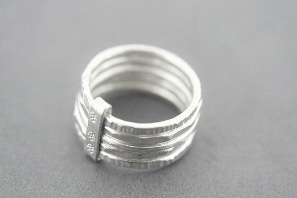 5 in one silver stacker ring - Makers & Providers