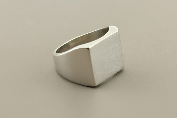 Squared signet ring - sterling silver
