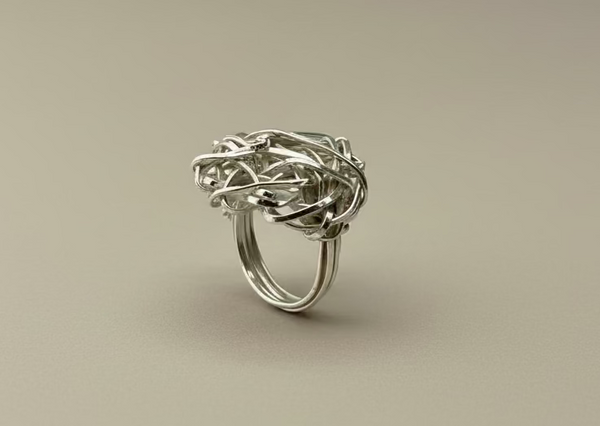 Knot top ring - sterling silver