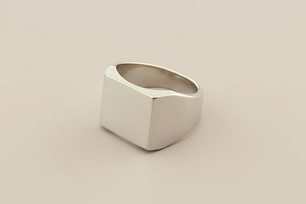 Squared signet ring - sterling silver