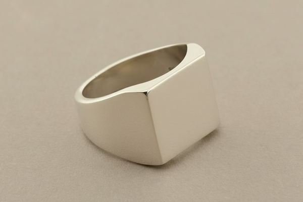 Squared signet ring - sterling silver