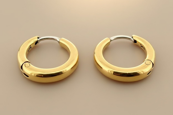 Brass hinge hoops with silver posts
