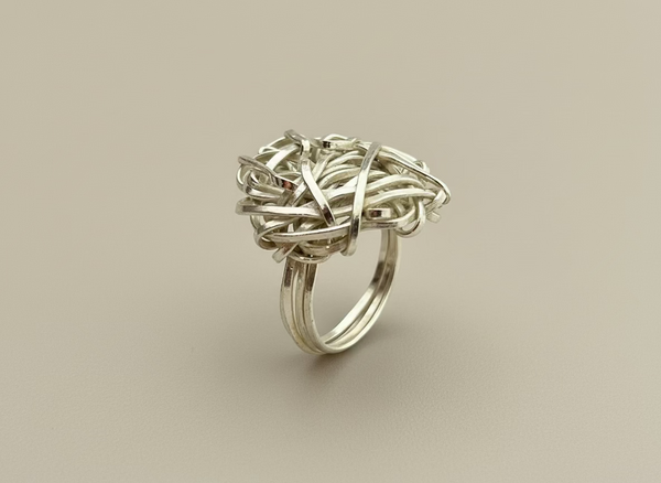 Knot top ring - sterling silver